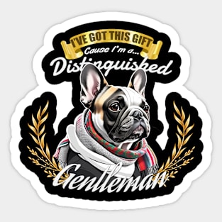 The Distinguished French Bulldog Gentleman Sticker